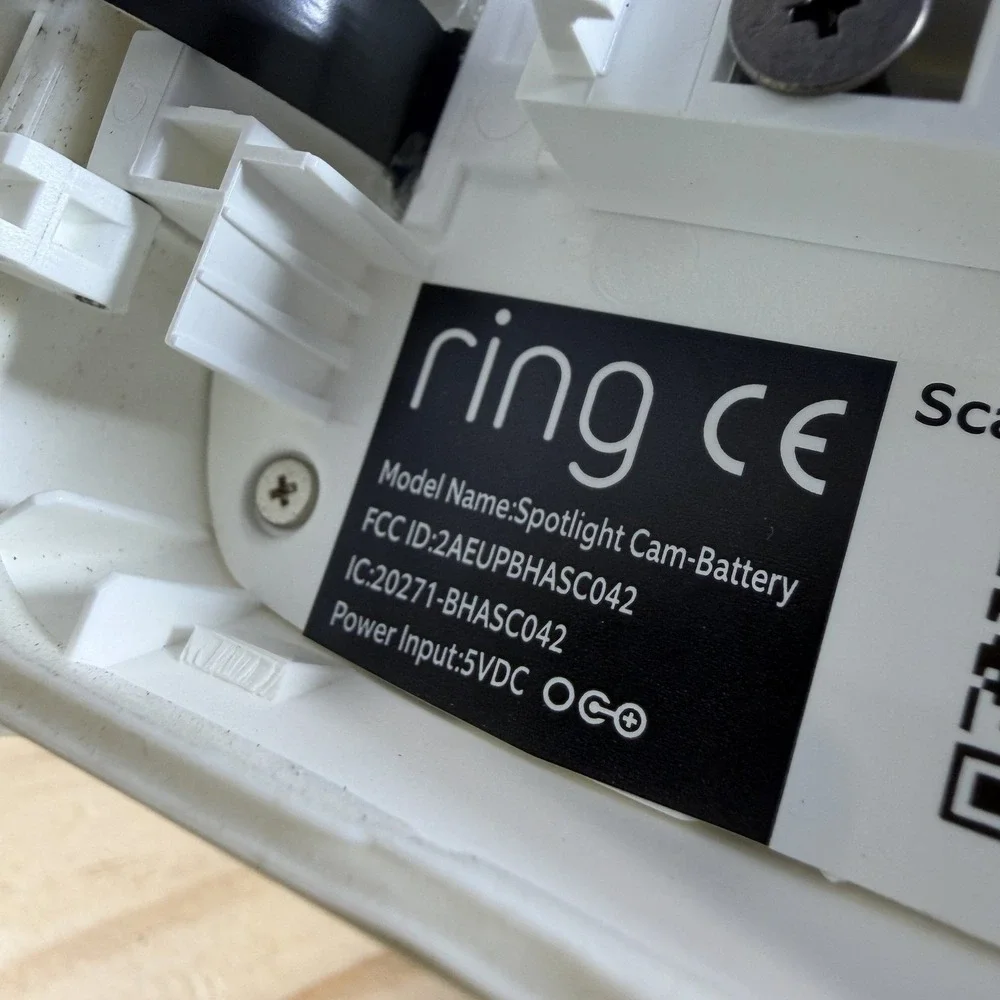 Ring Spotlight Cam Battery White Outdoor Security Camera 1080p HD Video